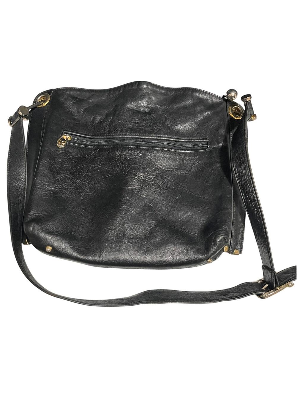 Hudsons Black Italian Leather Shoulder Bag / Purse
